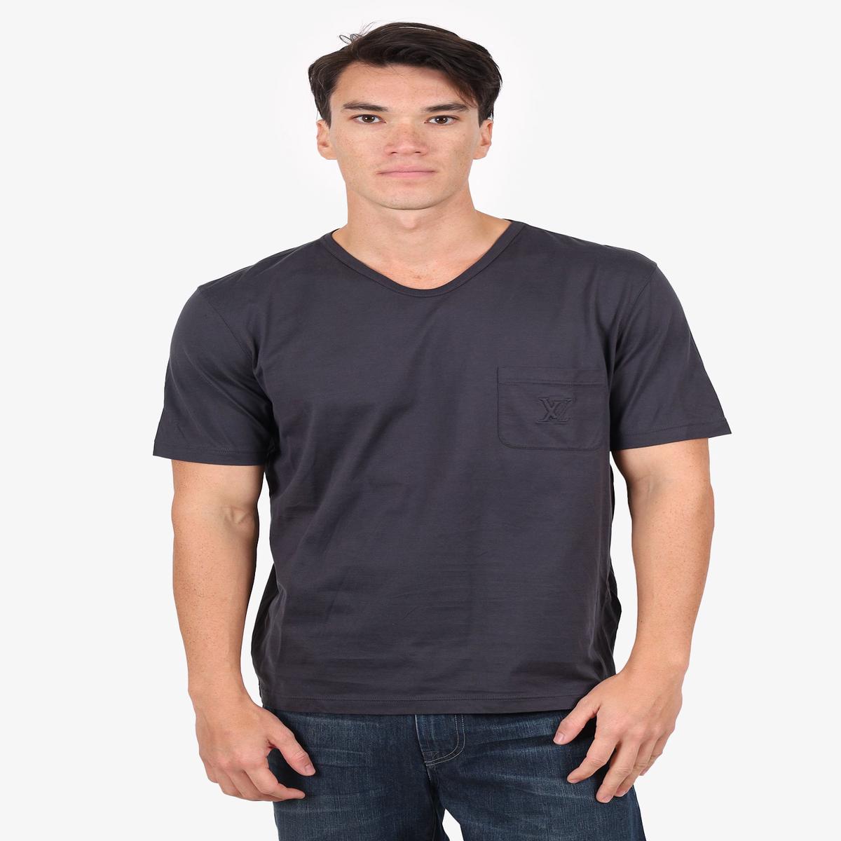 Louis Vuitton Grey 'LV' Embroidered T-shirt Size L Mens