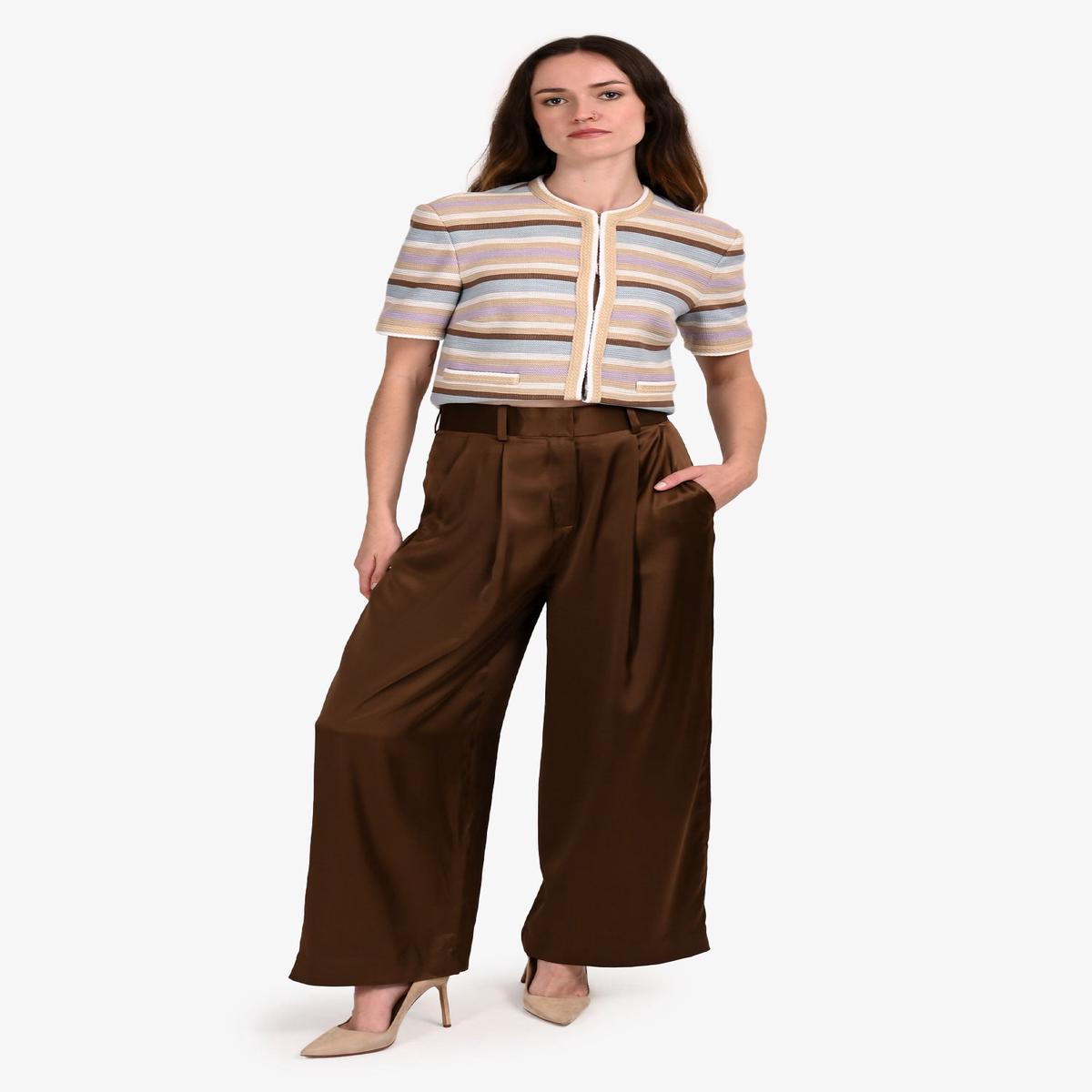 Lilysilk Brown Silk Wide Leg Pants Size 2