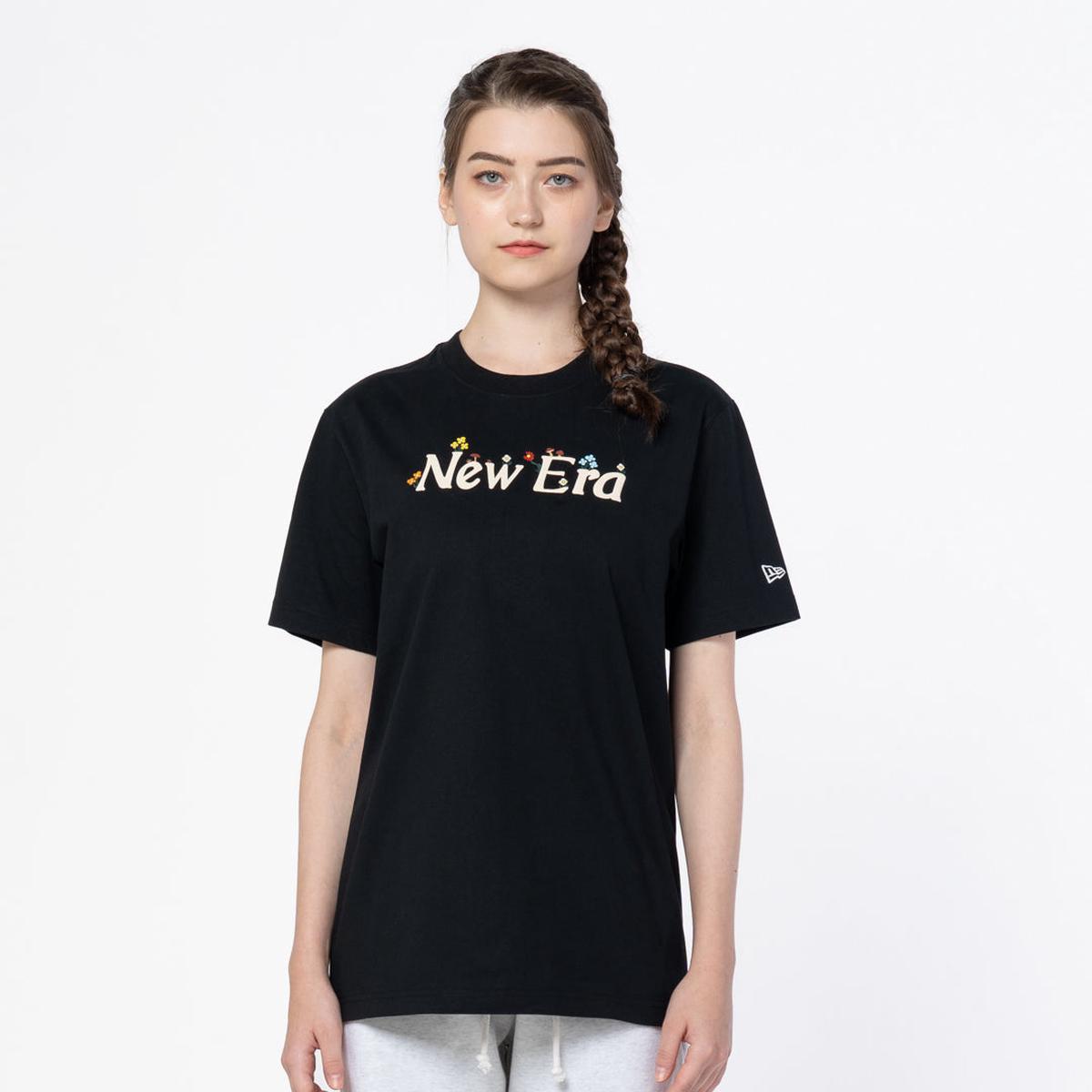 NEW ERA WILD FLORAL BLACK SHORT SLEEVE T-SHIRT