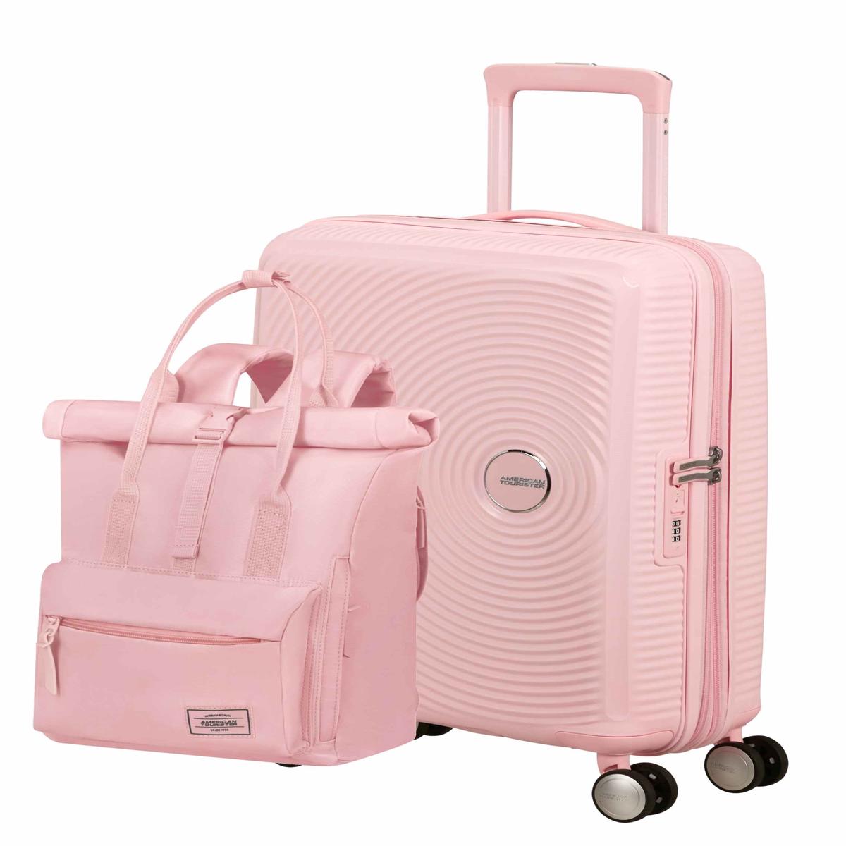 Pack Maleta Cabina SoundBox + Mochila Urban groove de American Tourister - Rosa pastel