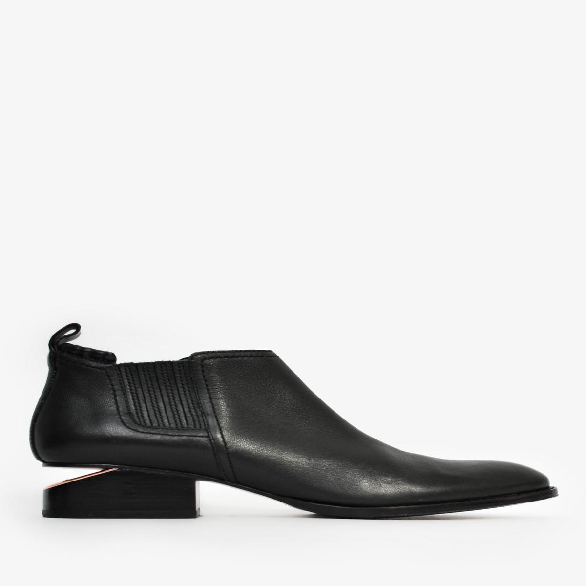 Alexander Wang Black Leather Cut-Out Ankle Boots Size 38.5