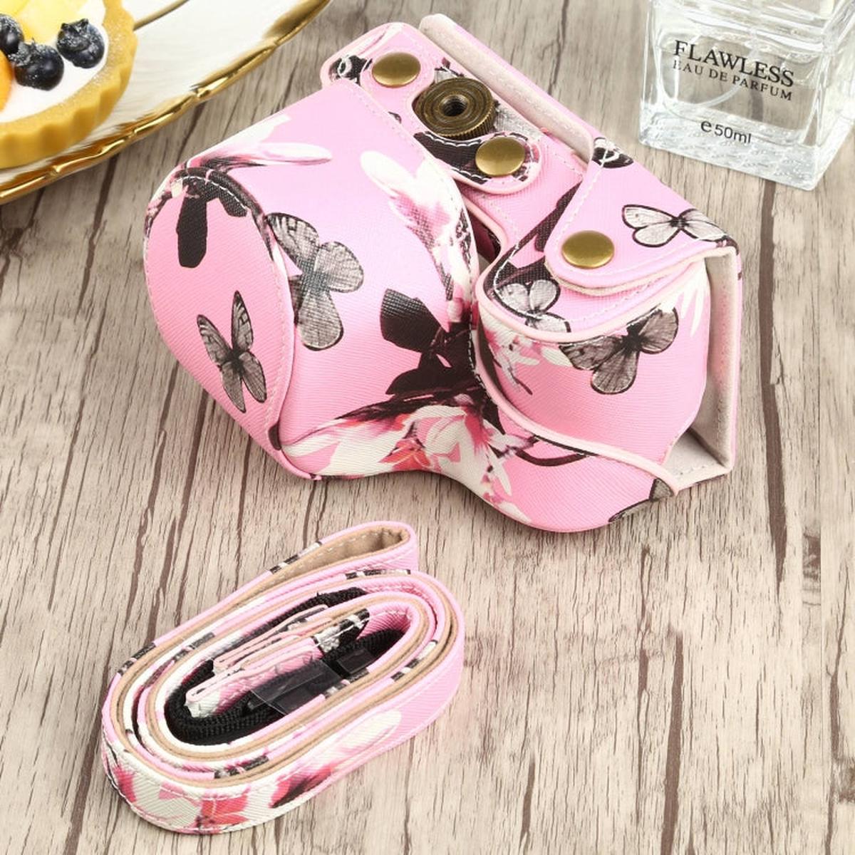 Flower Pattern PU Leather Camera Case for Sony A6000 / A6300 / A6400 / Nex 6