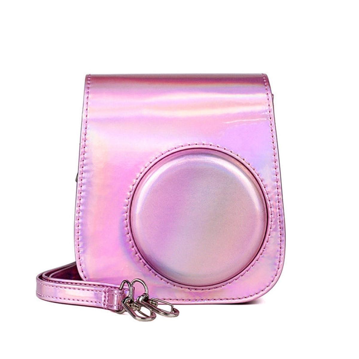 Richwell Portable Aurora PU Leather Camera Case Camera Bag with Shoulder Strap, Suitable for Fujifilm Instax Mini 11