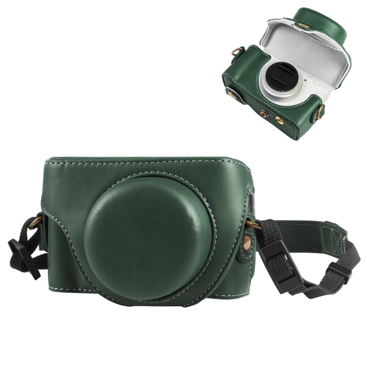 For Sony ZV-1F Vlog Camera Full Body Leather Camera Case Bag with Strap