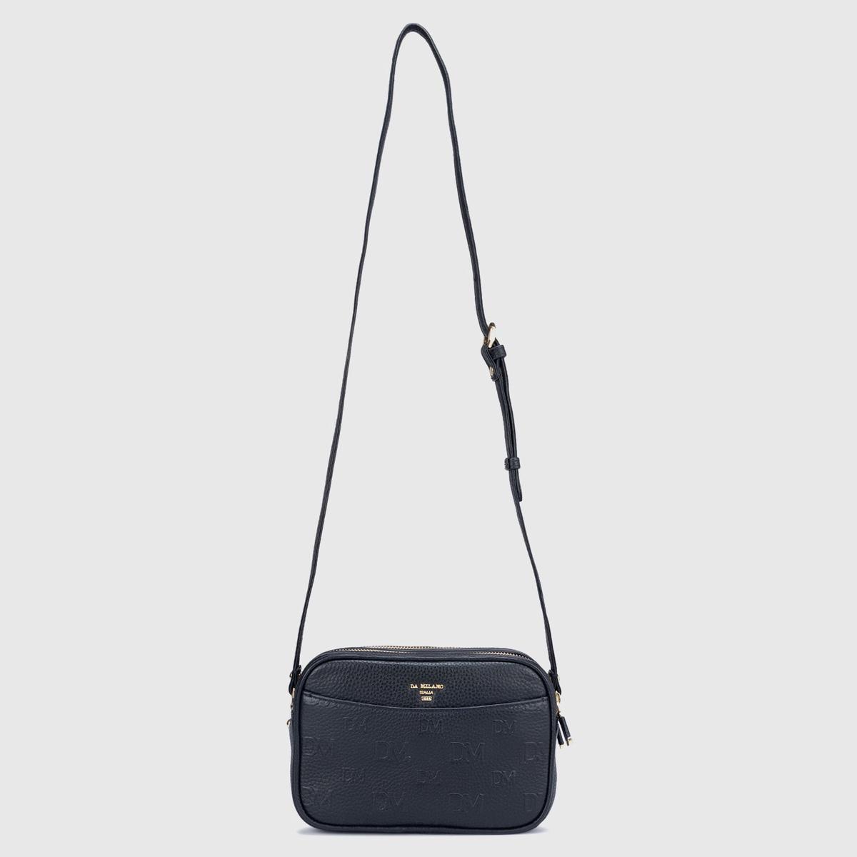 Small Monogram Leather Crossbody - Black