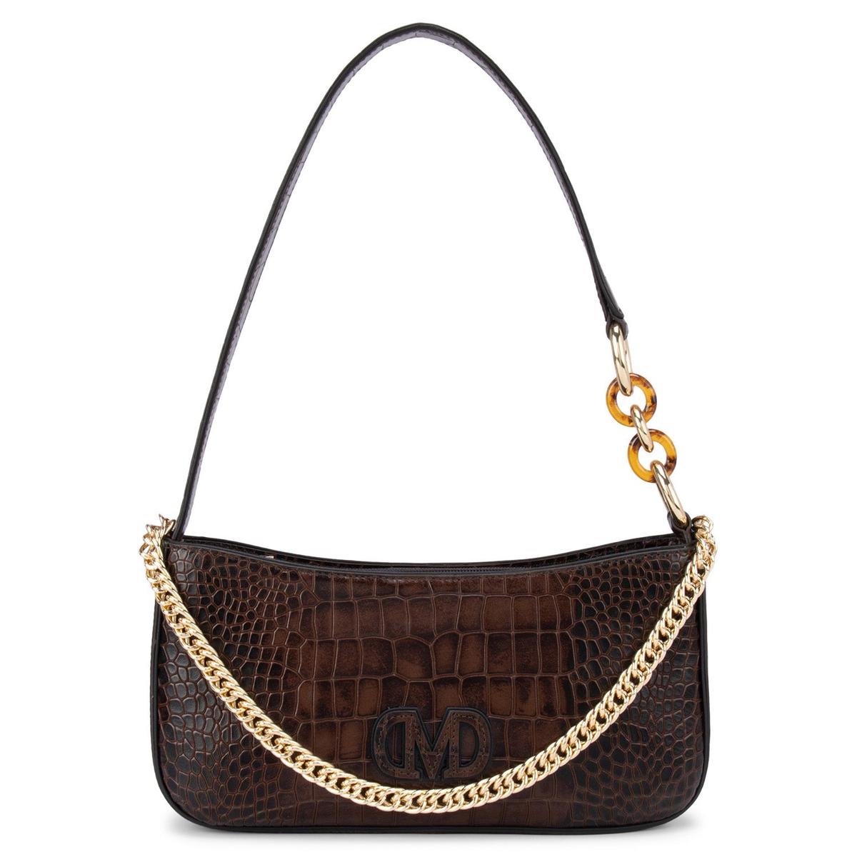Brown Croco Effect Sling Bag