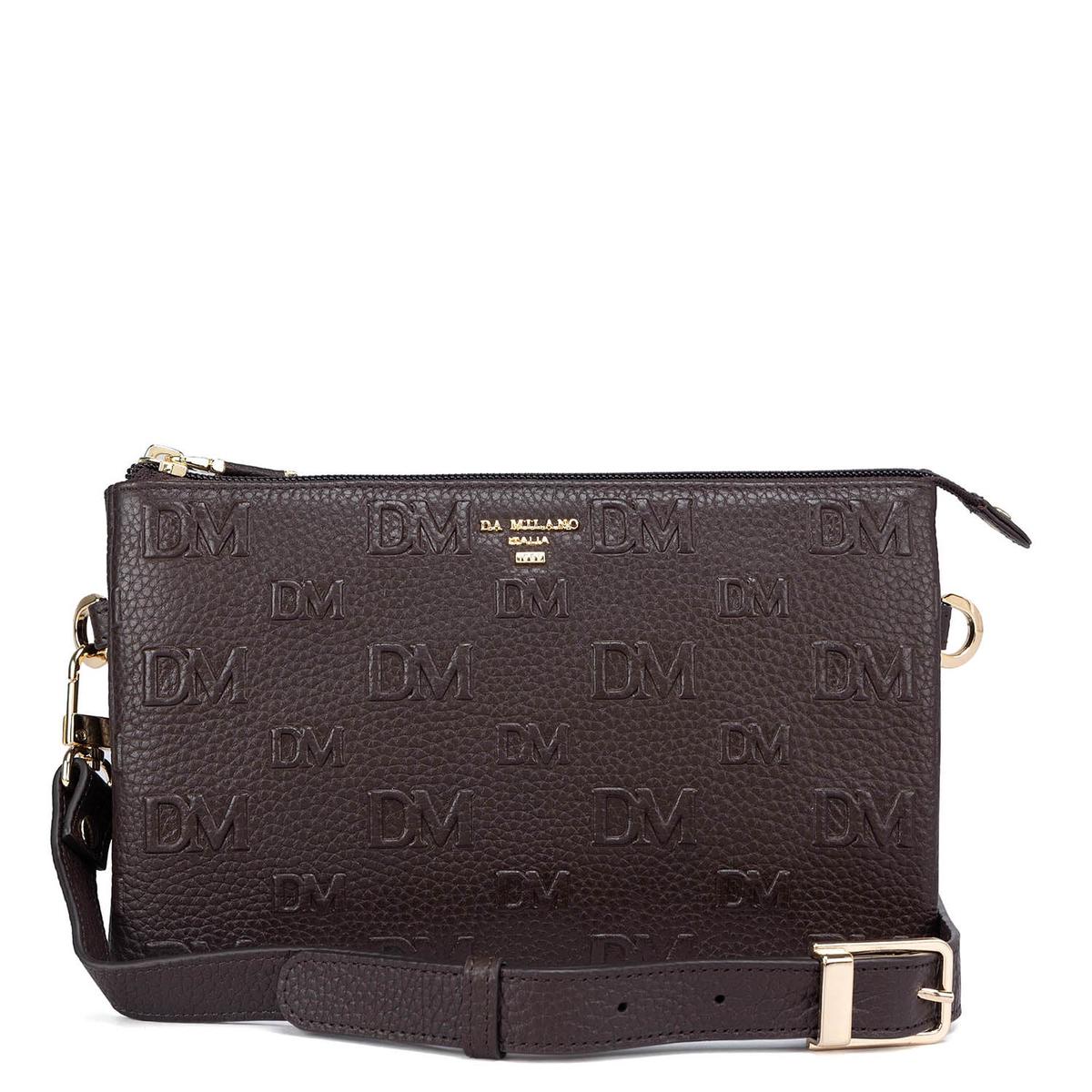 Small Monogram Wax Leather Sling - Chocolate