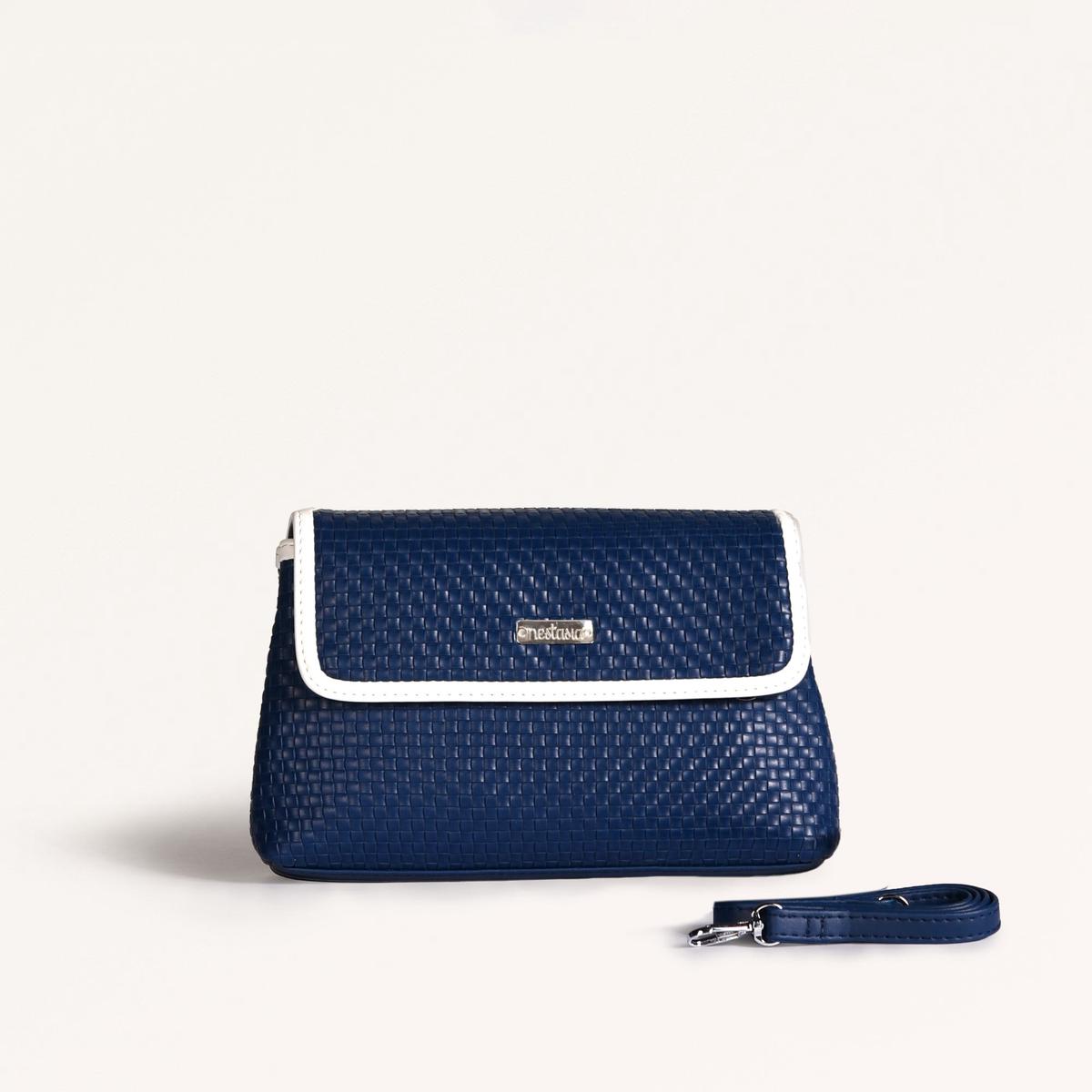 Soi Lattice Navy Blue Clutch Sling Bag