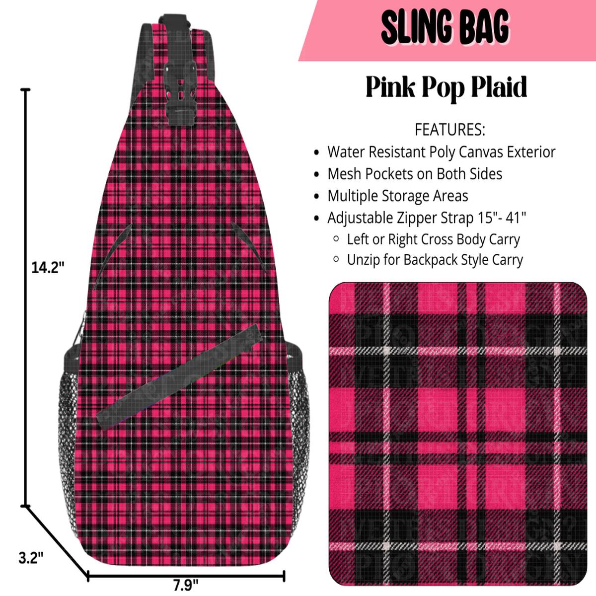 Pink Pop Plaid Sling Bag