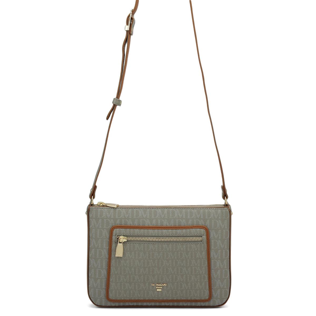 Small Monogram Leather Sling - Stone Grey