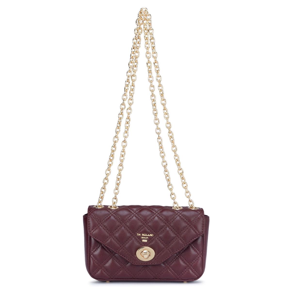 Maroon Quilting Sling Bag