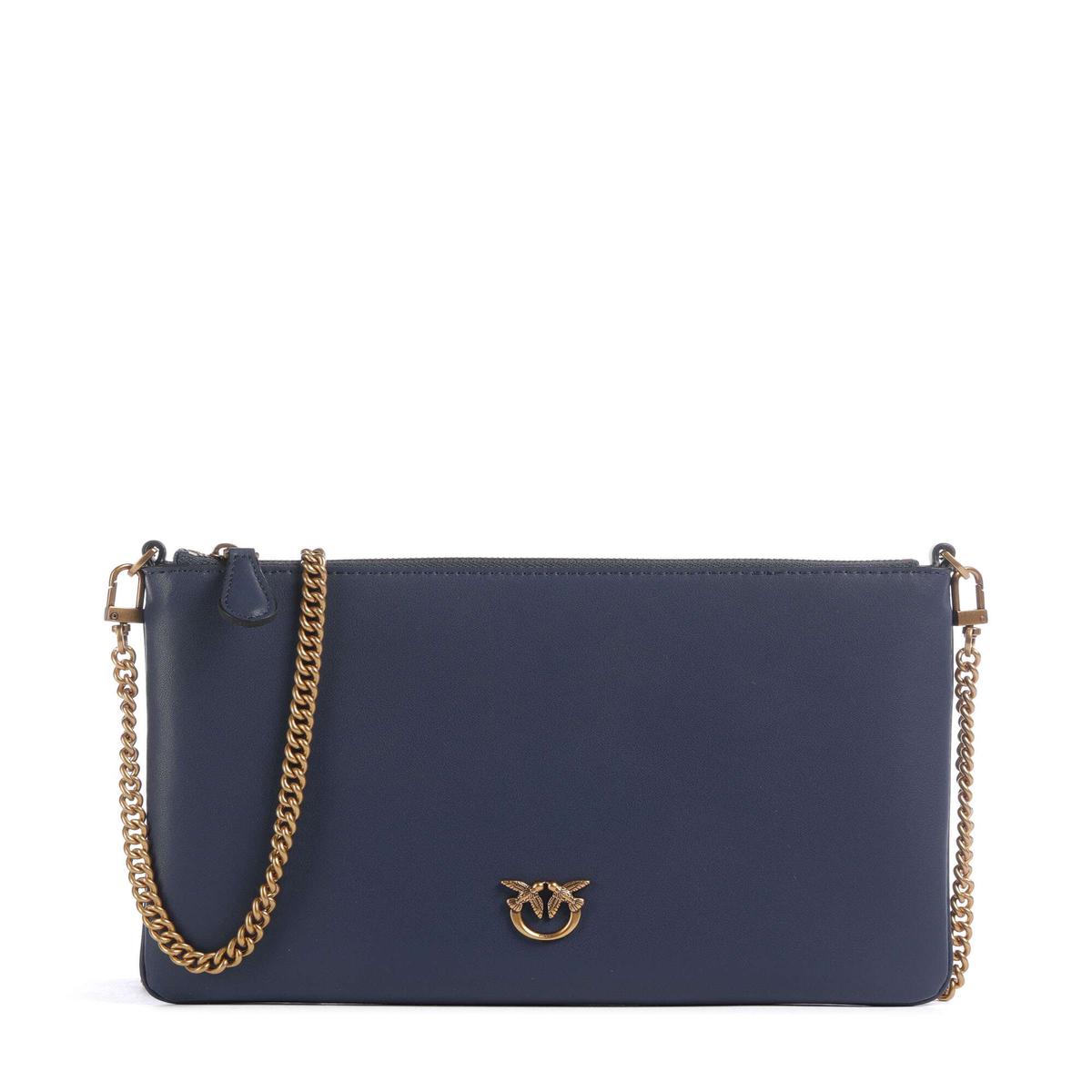 Pinko Flat Classic Crossbody bag blu indaco ombroso/antique gold