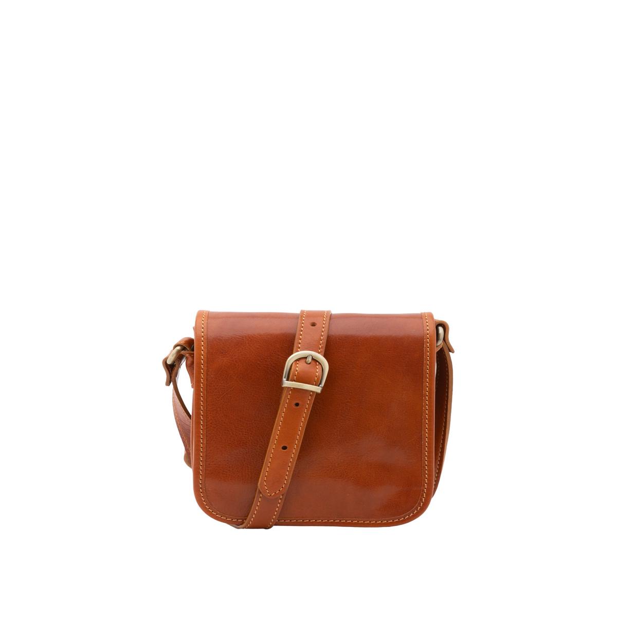Men's Shoulder Bag in Genuine Leather Made in Italy 5554-Cognac