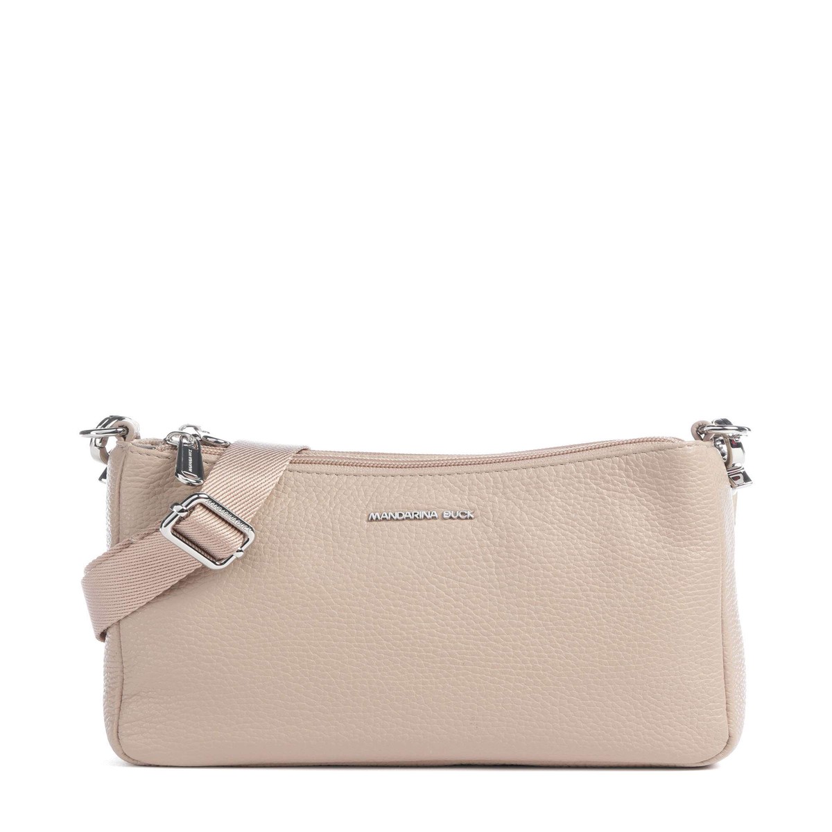 Mandarina Duck Mellow Leather Crossbody bag warm taupe