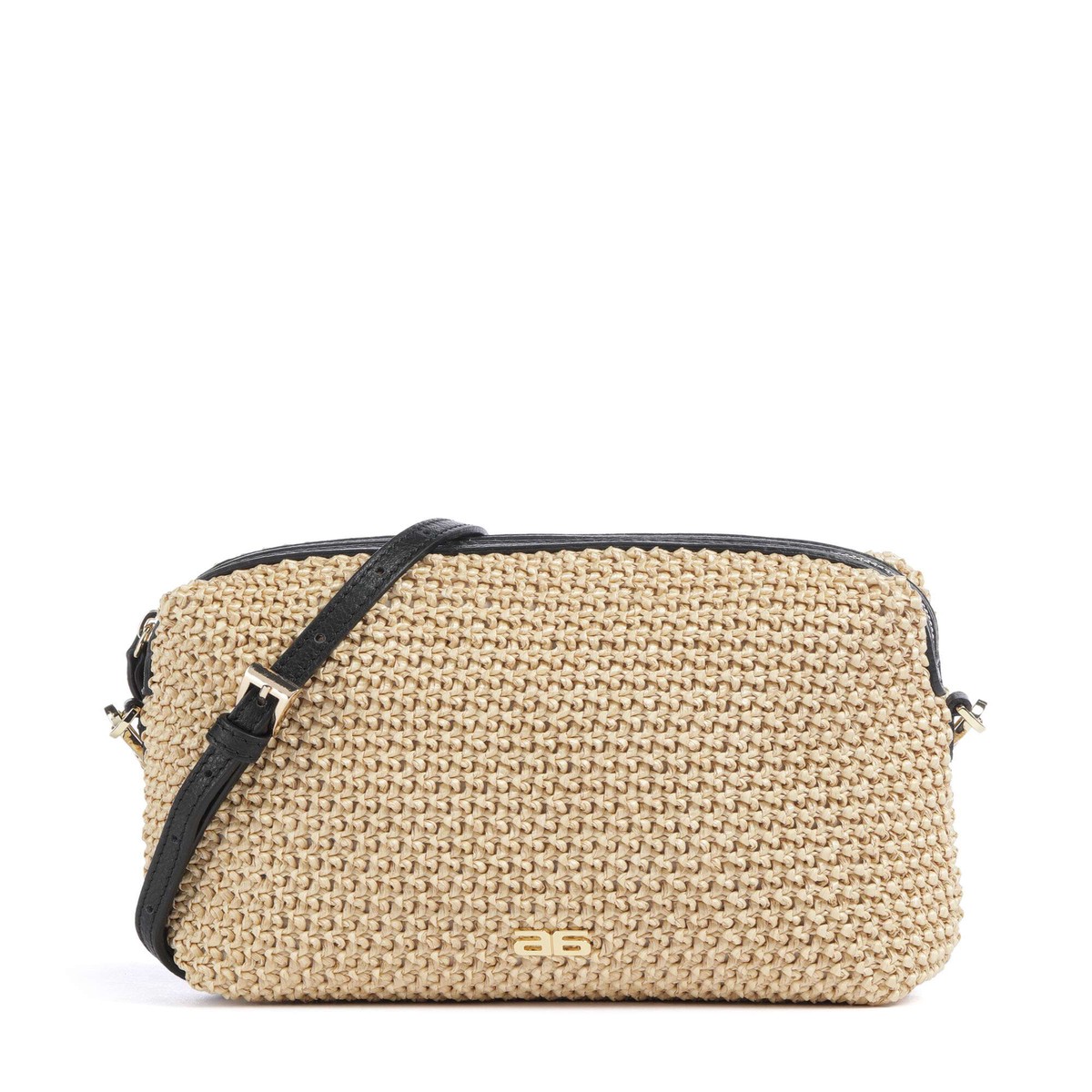 Abro Maglia Raffia Kaia Crossbody bag natural/black