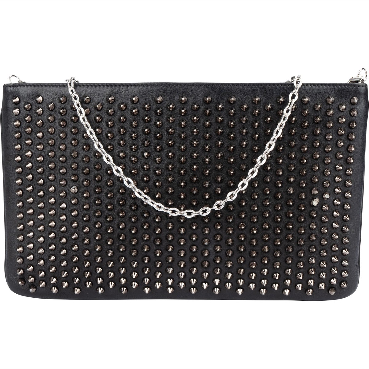 Christian Louboutin Leather Spiked Loubiposh Crossbody Bag