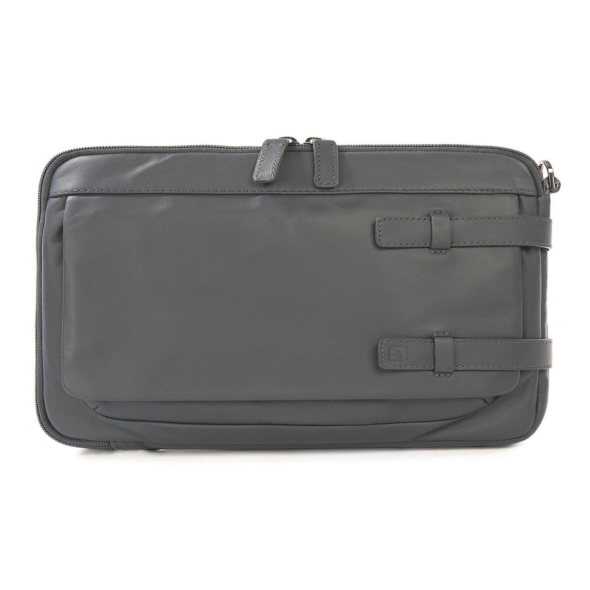 Unisex Genuine Leather Casual Shoulder Bag BTES-Blue