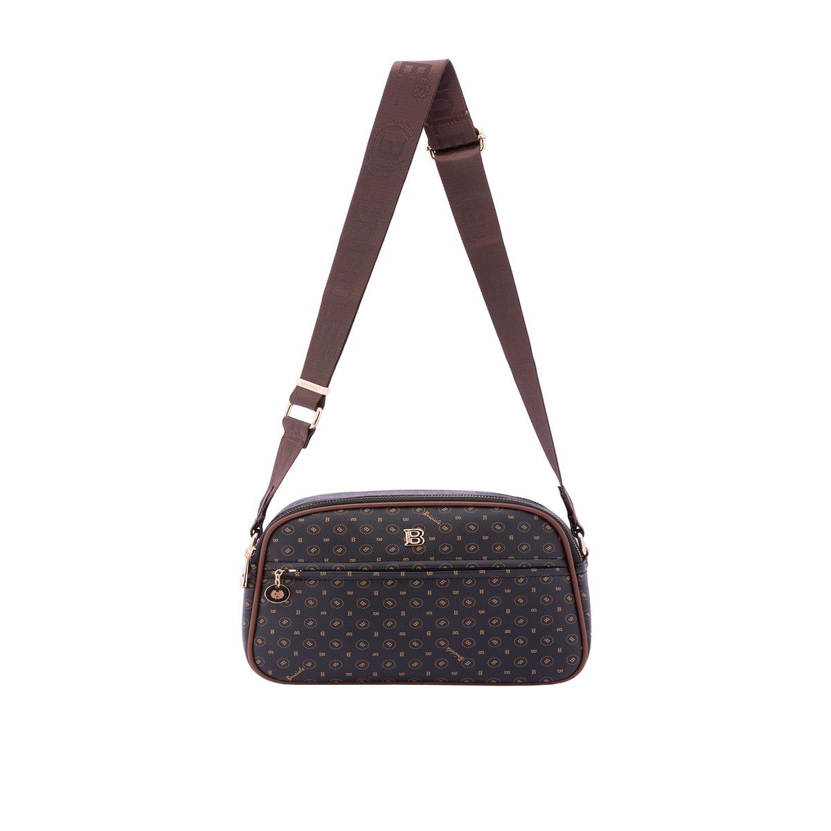 Women's Shoulder Bag Ecopelle 4157-BLACK BROWN
