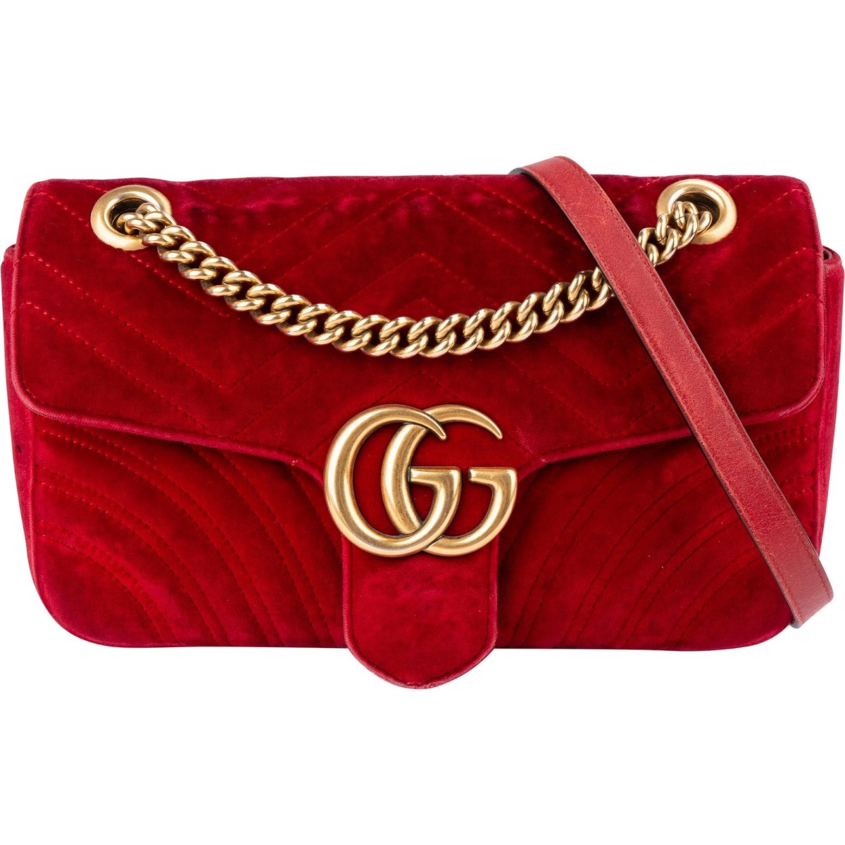 Gucci Velvet Matelass GG Marmont Crossbody Bag