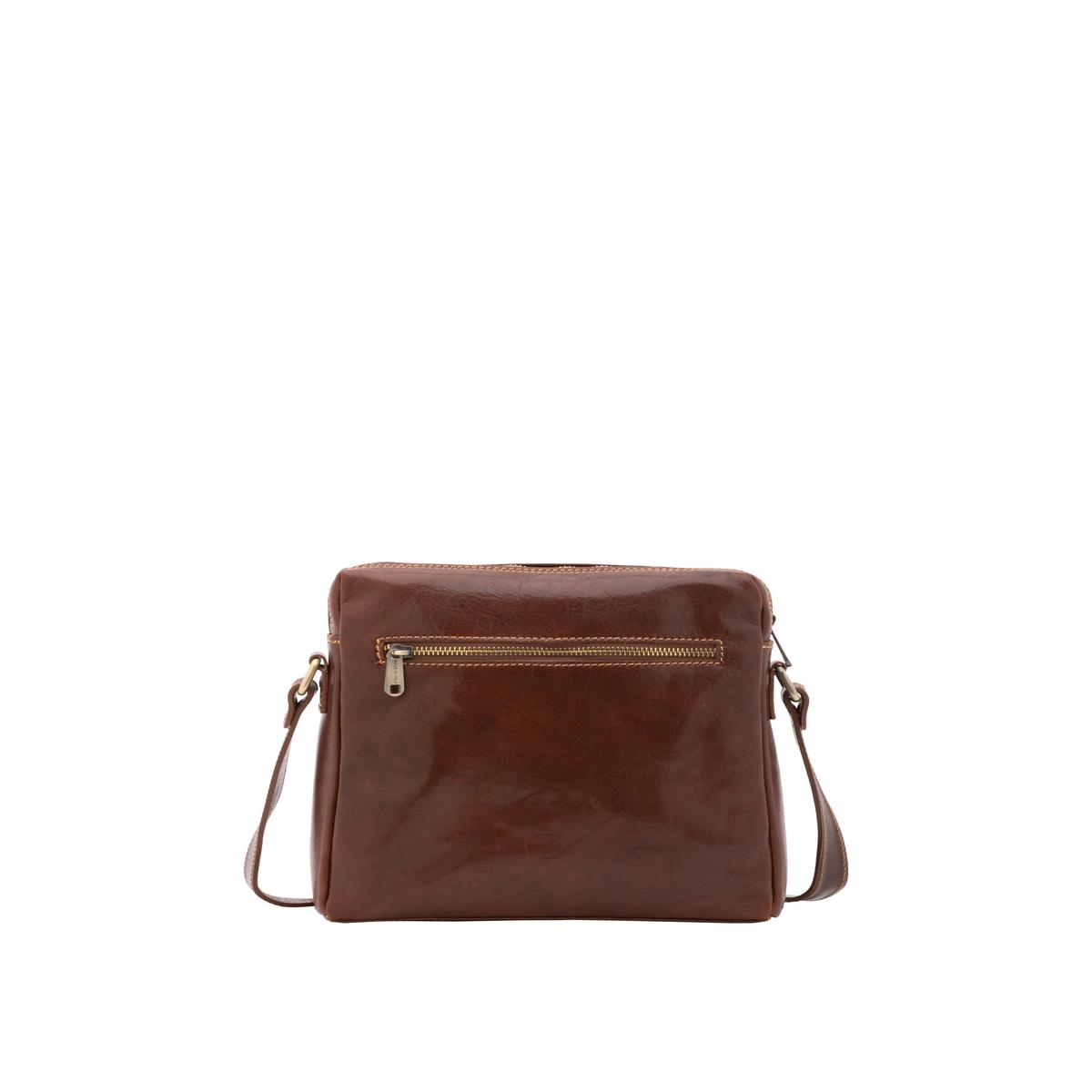 Men's genuine leather shoulder bag Made in Italy 5519-Brown