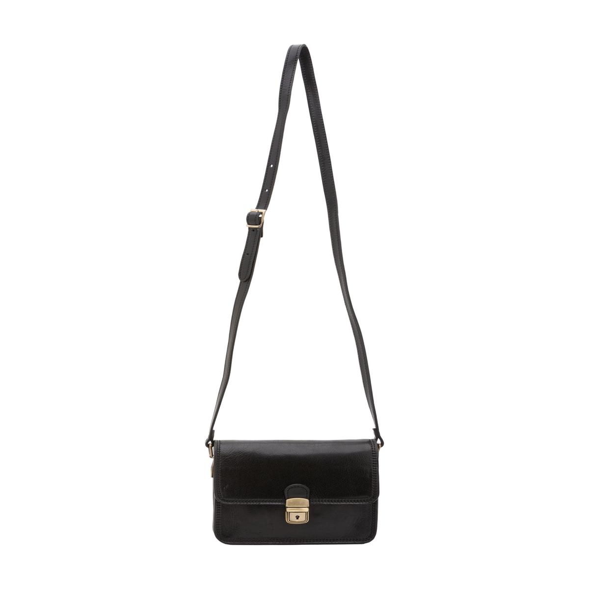 Women's Shoulder Bag Genuine Leather 5516-Black