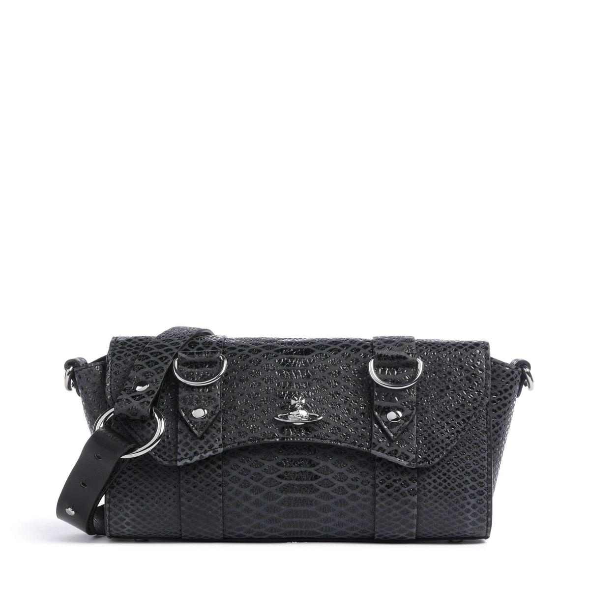 Vivienne Westwood Kimmy Snake Effect Crossbody bag dark grey