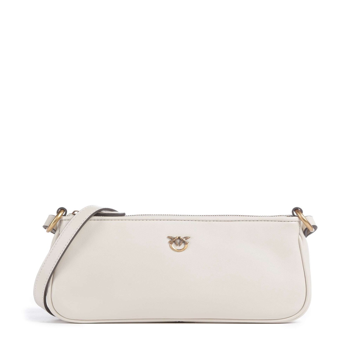 Pinko Half Moon Mini Crossbody bag bianco seta/antique gold