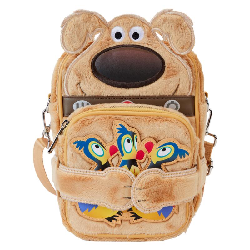 Loungefly Pixar Up 15th Anniversary Dug Crossbuddies Cosplay Crossbody Bag with Adjustable Strap - Brown
