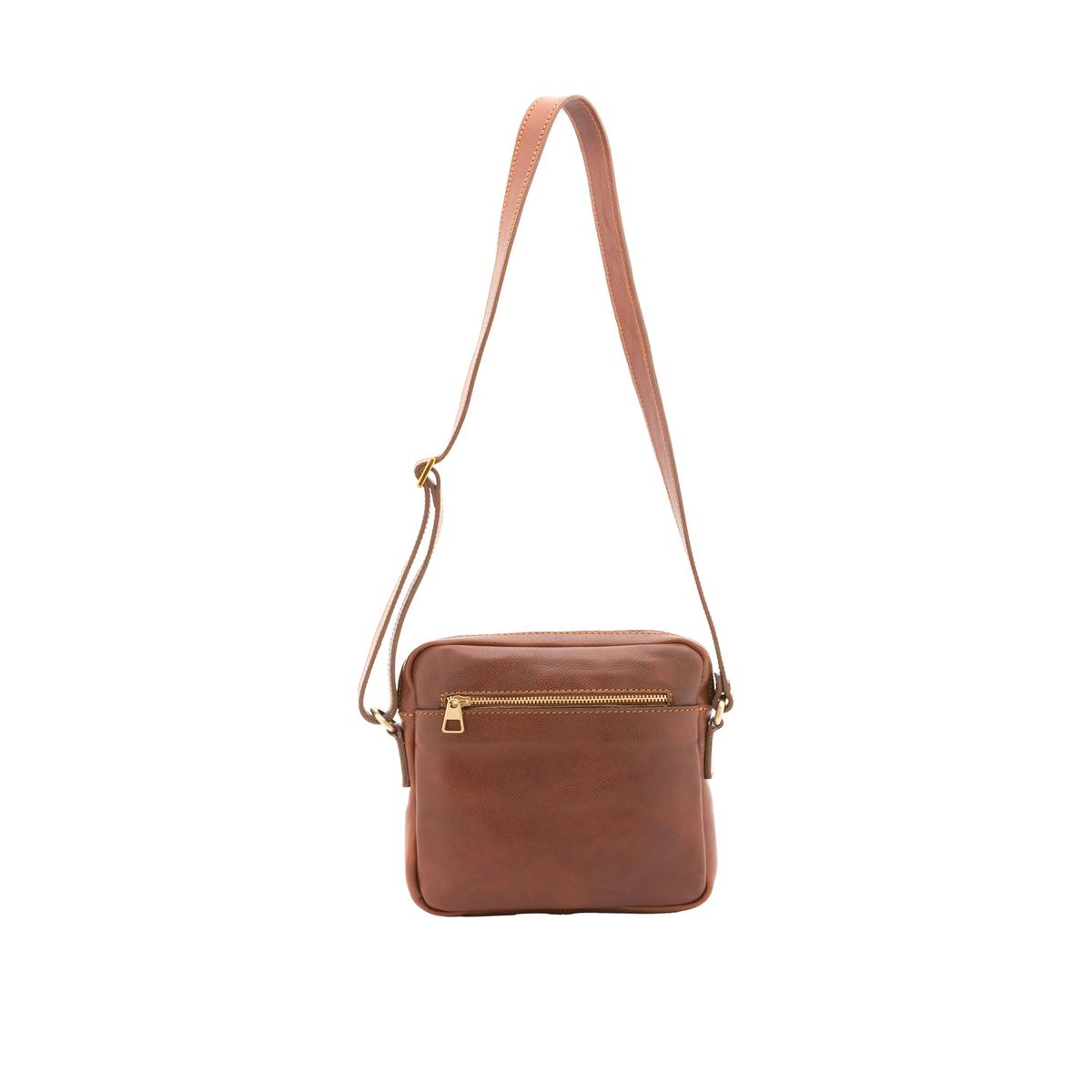 Men's genuine leather shoulder bag Made in Italy 4313-BROWN