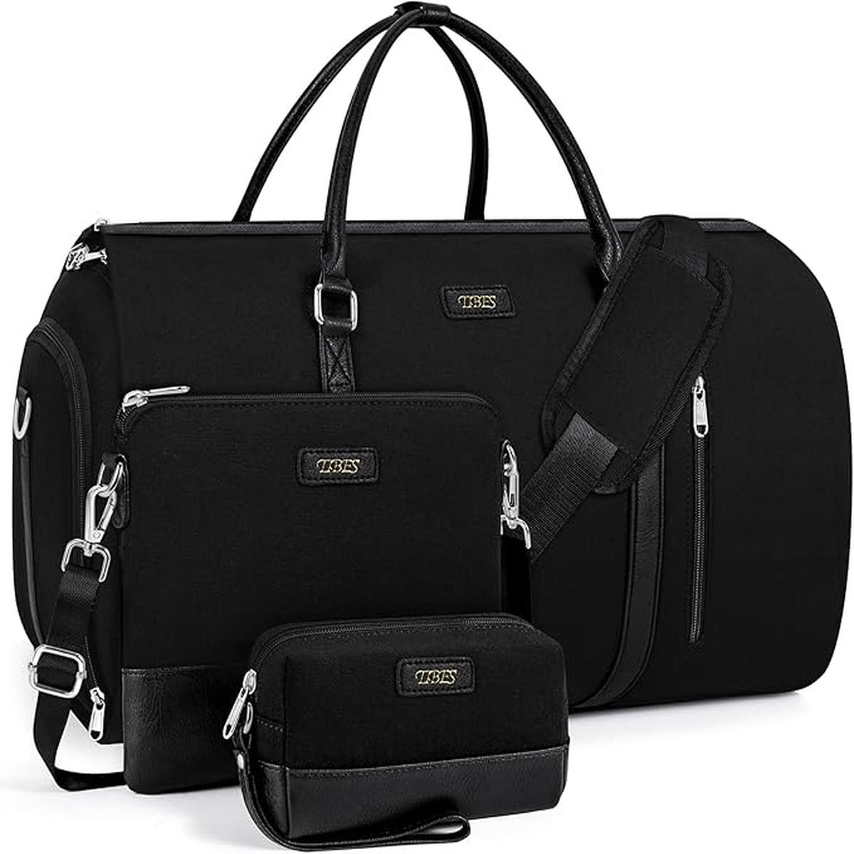 Convertible Garment Duffel Bag for Travel - Carry On Garment Bags With Toiletry Bag Large Weekender Bag for Men Women 2 in 1 Hanging Suitcase Suit Travel Duffel Overnight Bags 4pcs Set