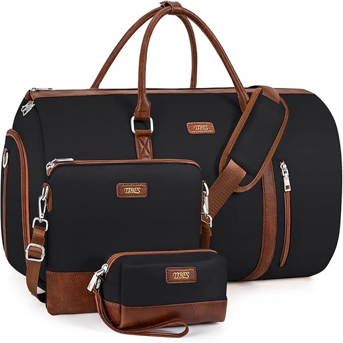 Convertible 2-in-1 Garment Bags for Travel, 50L Carry On Garment Duffle Bag With Shoe Compartment Large Weekender Bag for Women Men Hanging Suitcase Suit Travel Duffel Overnight Bags 4pcs