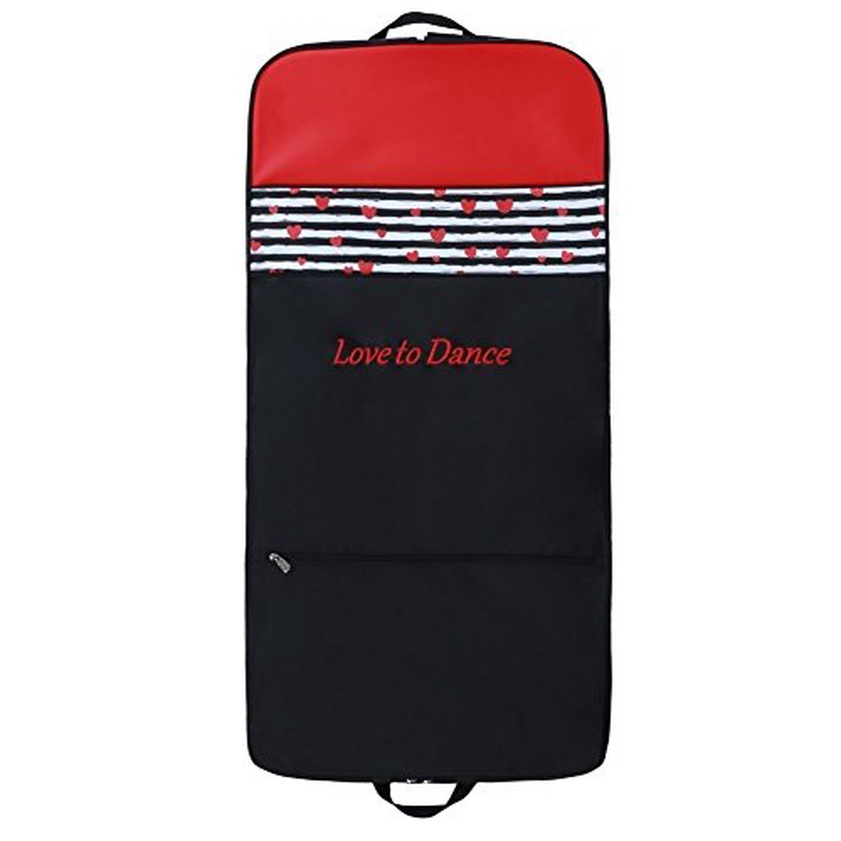 Sassi Designs Girls Red "Love To Dance" Embroidered Fully Lined Garment Bag